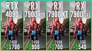 RTX 4090 vs RX 7900 XTX vs RX 7900 XT vs RX 7900 GRE - Test in 25 Games