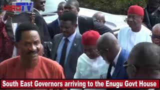 BREAKING: South East Governors, stakeholders, arrive at the Enugu govt house for a crucial meeting