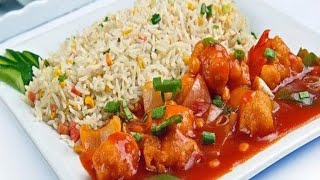 Chicken Manchurian with fried rice by Sammy #sammyfood