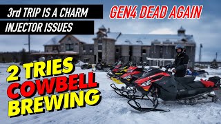 COWBELL BREWERY 2 ATTEMPTS - Snowmobile BREAKS DOWN AGAIN