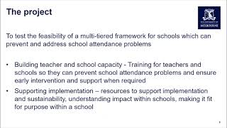 Prevention and early intervention for school attendance problems