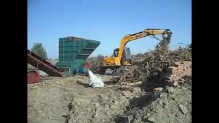 wood chipper with 2 rotors for stump and roots etc.