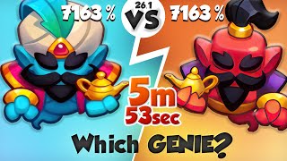 Which GENIE is BETTER? Max Crit Players Battle! 5 min 53 sec | PVP Rush Royale