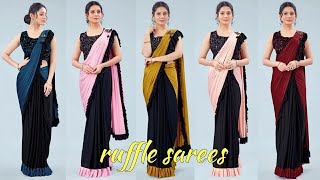 💞amazing ruffle sarees collection💞designer ruffle sarees online shopping💞bollywood ruffle sarees 3