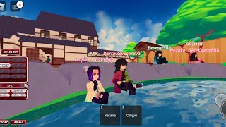 Me and my 1st bestie hangout | Giyu and Shinobu hangout - Demon Slayer 3D RP #demonslayer #roblox