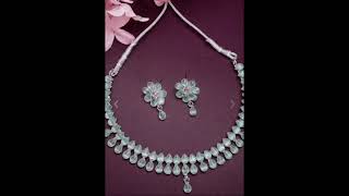 #Under 600 rs offer price #americon diamond necklace set #with earrings