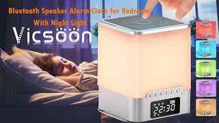 Bluetooth Speaker With Alarm Clock & Night Light