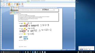 Subtracting Integers Method 1: Integer Tiles (2016)