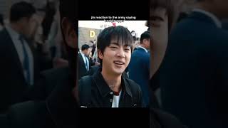 Jin reaction when an army called him "seokjin oppa" 🤣🫀 #bangtan #bts #jin #shorts #kimseokjin