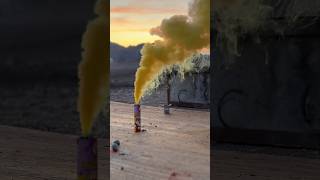 Nothing like a nice smoke bomb at sunset #sunset #fireworks