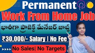 Permanent work from home jobs in Telugu| ₹30k salary | No sales, no Targets| Jobs | @Sjajobsinfo