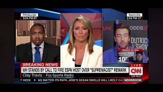 😂 CNN Reporter stunned when ESPNs Clay Travis drops 1st amendment and boobs comment 😂