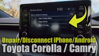 How to Disconnect/Unpair an iPhone/Android From the Car's System on Toyota Corolla/Camry 2021/2022