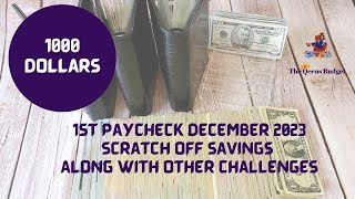 $1,000 CASH STUFFING INTO CHALLENGES || SCRATCH OFF PAGE COMPLETED || JOURNEY 1 YEAR AHEAD IN BILLS