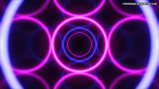 VJ LOOP 125 - Blue & Magenta Neon Circles - 4K - 30 min