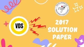 Nift 2017 B.des Original Question Paper Solutions.