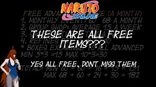 Naruto Online: These are all free items??? Yes all free, don't miss them. (F2P, and Newbie)