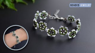 Beaded bracelet with only seed beads. How to make beaded flower bracelet