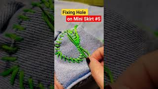 Fixing Hole on Mini Skirt #5 #shorts