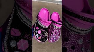 All Blinged Out - BlackPink Kpop Crocs 🖤💗 #diy #fashion #blingcrocs #blinxbyliz #kpop #blackpink