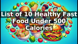 List of 10 Healthy Fast Food Under 500 Calories