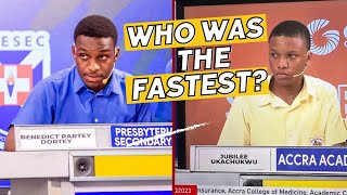 Who Was The Fastest? Partey (Presec Legon) or Jubilee (Accra Academy) NSMQ 2023