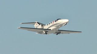 Cessna 510 Citation Mustang from GlobeAir OE-FDT departure Salzburg Airport SZG LOWS