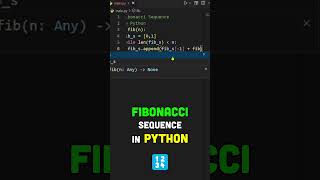 Fibonacci Sequence in Python! #python #programming #shorts