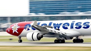 Crosswind Landing & Takeoff - Edelweiss Airbus A330-223 [HB-IQI] at Vancouver (YVR)