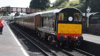 svr class 20 d8059 pulling off from bridgnorth station