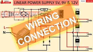 linear power supply with 3 power outputs wiring connection #electrical #electricalengineering wiring