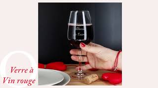 Verre à vin rouge personnalisable - Verre à pied avec gravure texte au choix