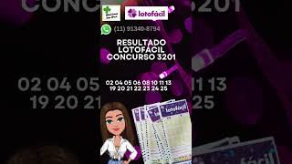 Resultado Lotofácil concurso 3201#lotofacil