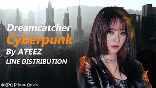 (AI COVER) How Would DREAMCATCHER Sing ATEEZ Cyberpunk? | Line Distribution (Color Coded)