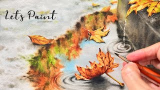 How to Paint Reflections in Water Puddles in Watercolor? Tutorial+ Tips🎨中文字幕 #watercolor #tutorial