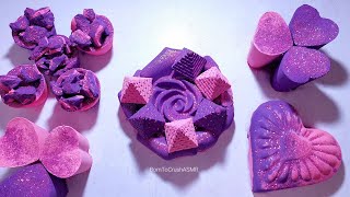 Pink & Purple Baking Soda Crushing | Sifting & Pebbles Crushing | Satisfying | ASMR Baking Soda |