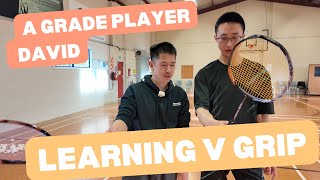 What is a Badminton V Grip and How To Have A Relax Badminton Grip To Squeeze and Generate Power