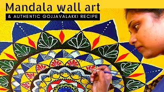 Mandala Wall art | Step by Step easy mandala art | Mandala without stencil | Gojjavalakki recipe