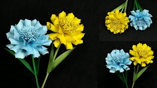 Amazing paper flower making, how to make paper flowers, flower making with paper, craft flower