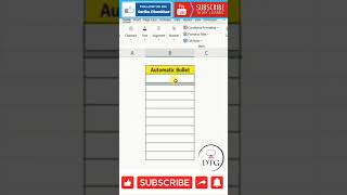 Automatic Bullet in #short  #excel #exceltips #shorts #exceltutorial #msexcel #microsoftexcel