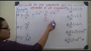 4 Derivada de una constante por una variable a un exponente parte 2