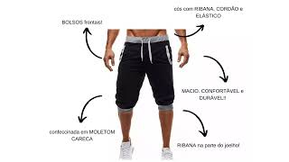 Bermuda Jogger Moletom Masculina 3/4