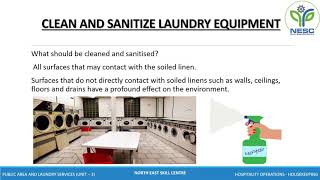 Clean & Sanitize laundry  equipment | Hospitality Housekeeping