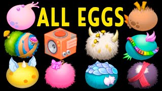 All Eggs - My Singing Monsters: Cold Island (with rare and epic)