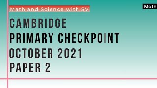 Primary Checkpoint Math October 2021 Paper 2