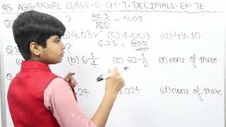 Rs Aggarwal - Exercise 7E - Question Number 7 to 9- decimals Class 6 -glory