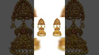 gold jhumka set # earrings tops and jhumka set # jhumka set with weight