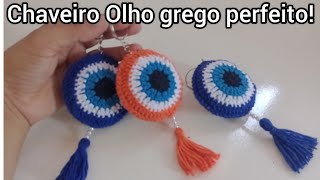 Chaveiro de crochê (olho grego) perfeito passo a passo!