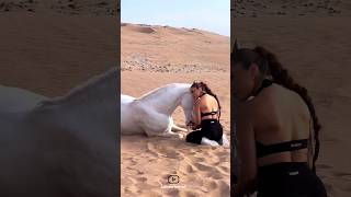 Beautiful girl and white horse🤍|دختر جذاب و اسب سفید🤍#animals #horse #girl #cavalo #حصان #اسب #دختر