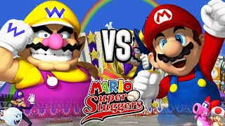 Mario Super Sluggers: Wario Muscles vs. Mario Fireballs